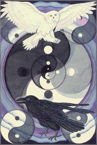 Owl/Raven - Yin/Yang -Francine Hart